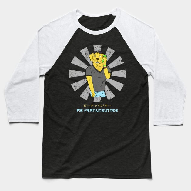 Mr Peanutbutter Retro Japanese BoJack Horseman Baseball T-Shirt by Nova5